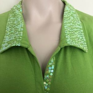 NWOT Ascension Sequined collar polo shirt
